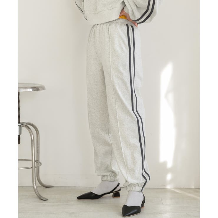 ピンタック サイドラインジョガーパンツ | ad thie | 詳細画像7 