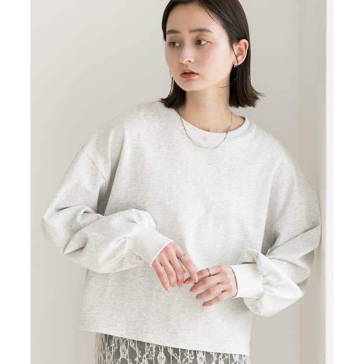 ボリュームスリーブ ショート丈プルオーバー | ad thie | 詳細画像12 