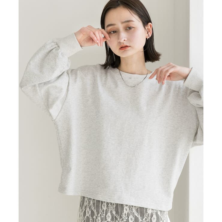 ボリュームスリーブ ショート丈プルオーバー | ad thie | 詳細画像17 