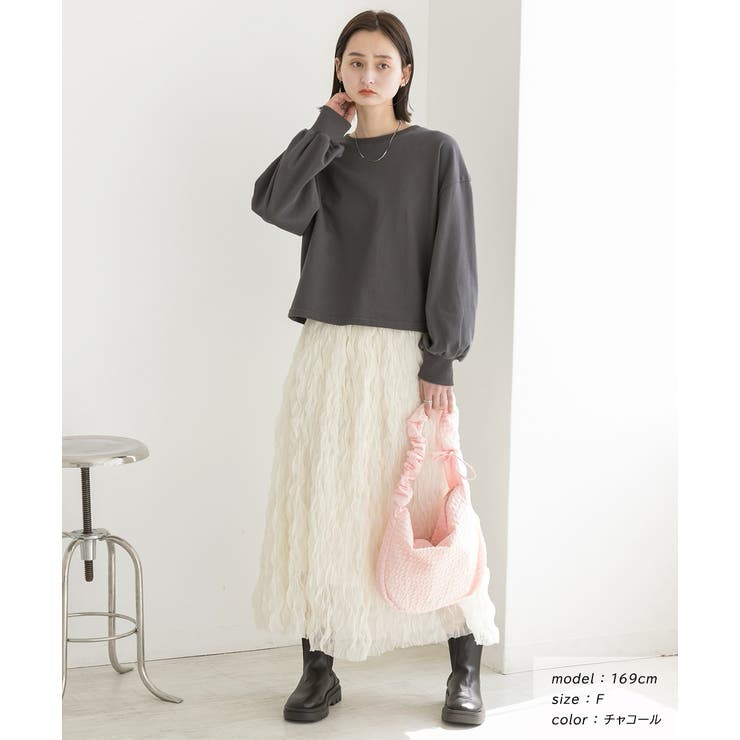 ボリュームスリーブ ショート丈プルオーバー | ad thie | 詳細画像33 