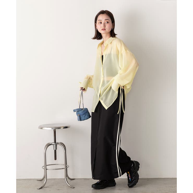 リボンデザイン オーバーシアーシャツ | ad thie | 詳細画像17 