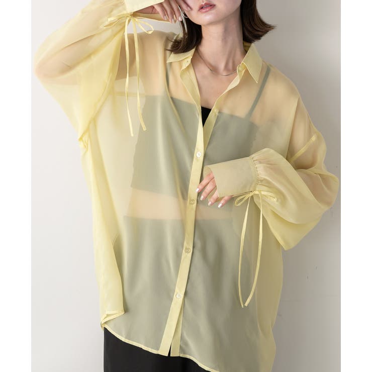 リボンデザイン オーバーシアーシャツ | ad thie | 詳細画像19 