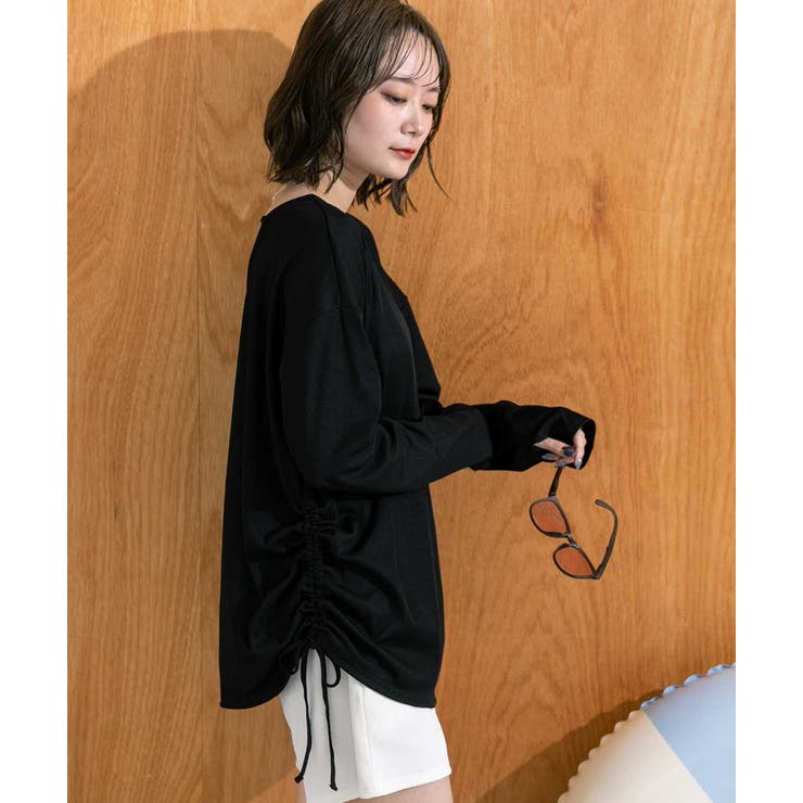 リブ素材ラッシュガード ドロストデザインプルオーバー | ad thie | 詳細画像37 