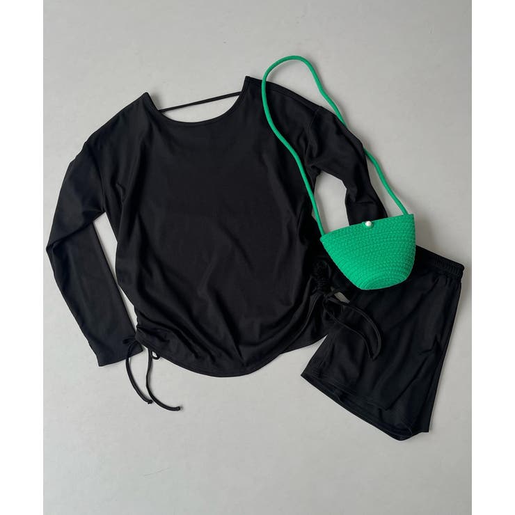 リブ素材ラッシュガード ドロストデザインプルオーバー | ad thie | 詳細画像41 