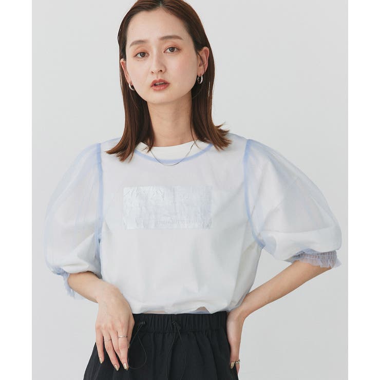 シャーリングチュールブラウス | ad thie | 詳細画像14 