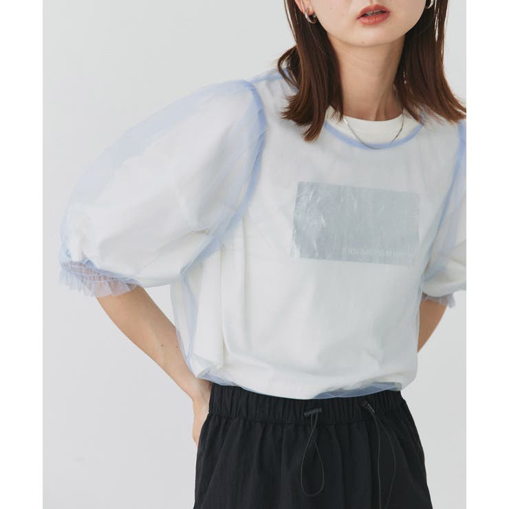 シャーリングチュールブラウス | ad thie | 詳細画像15 