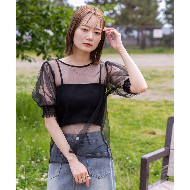 シャーリングチュールブラウス | ad thie | 詳細画像18 