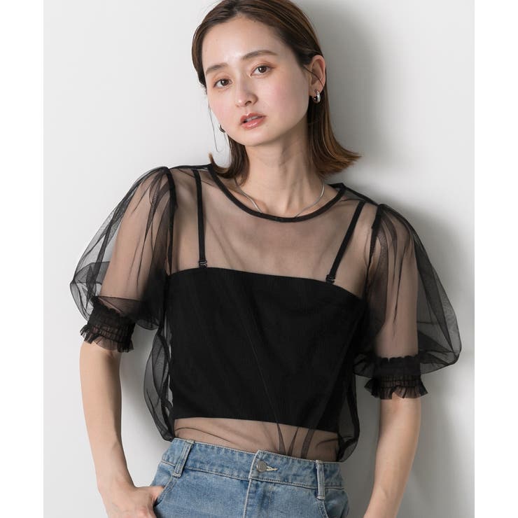 シャーリングチュールブラウス | ad thie | 詳細画像24 