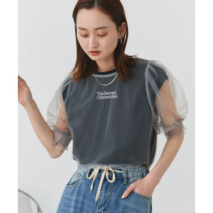 シャーリングチュールブラウス | ad thie | 詳細画像4 