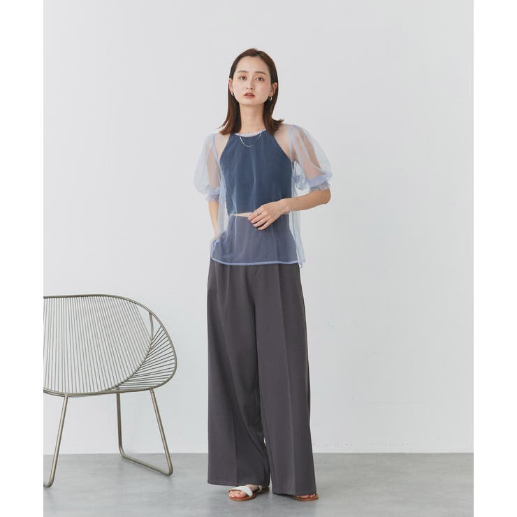 シャーリングチュールブラウス | ad thie | 詳細画像7 