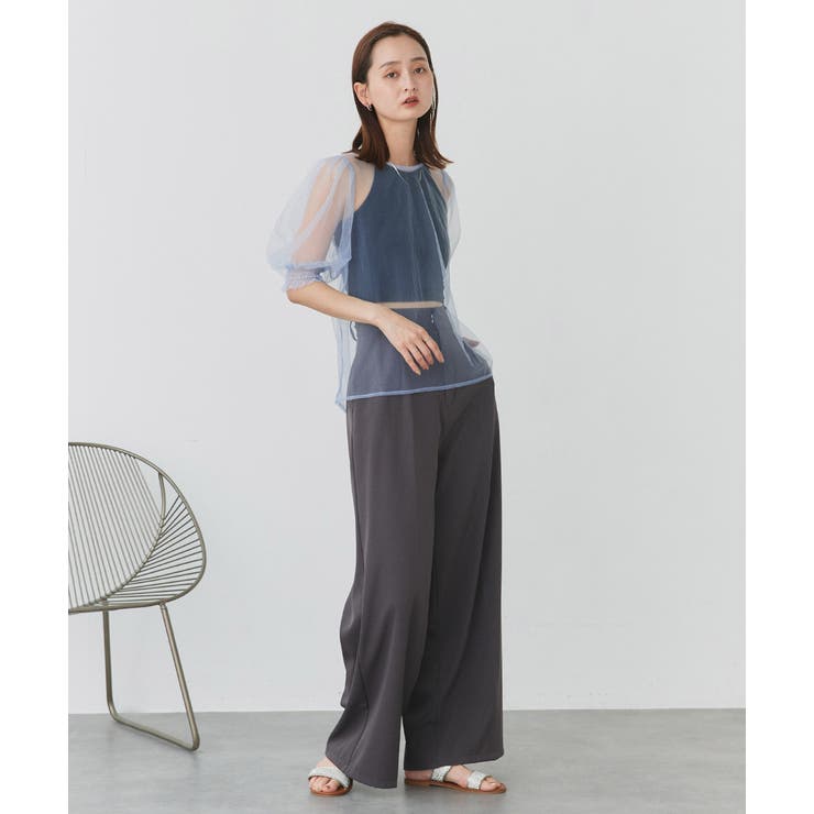 シャーリングチュールブラウス | ad thie | 詳細画像8 