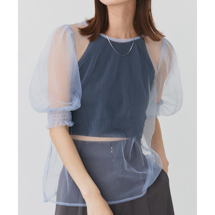 シャーリングチュールブラウス | ad thie | 詳細画像9 