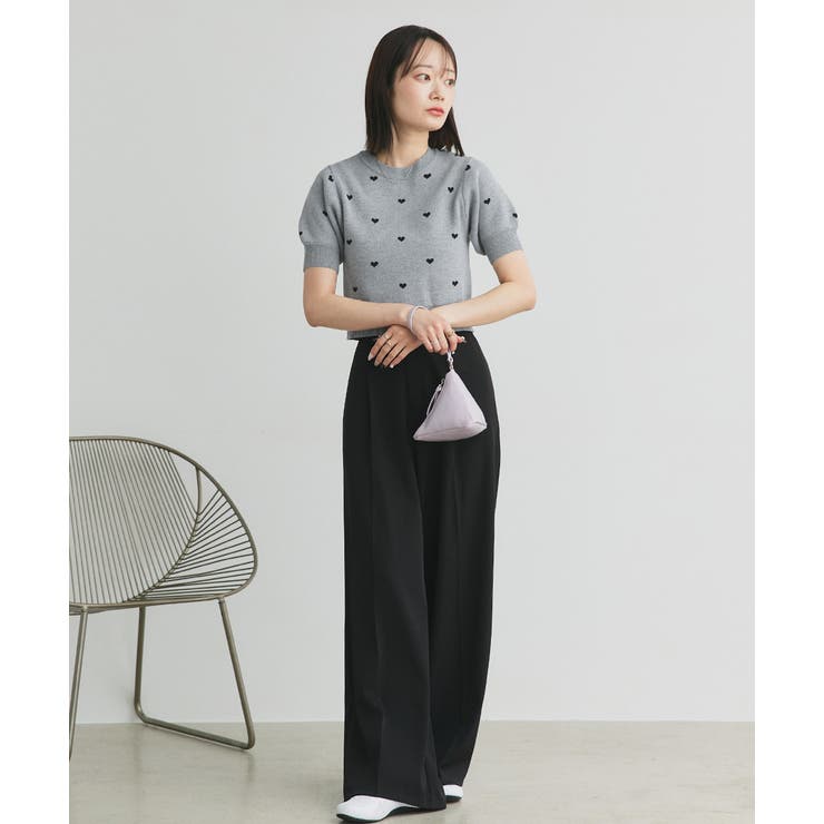 ハート総柄 パフスリーブニット | ad thie | 詳細画像2 