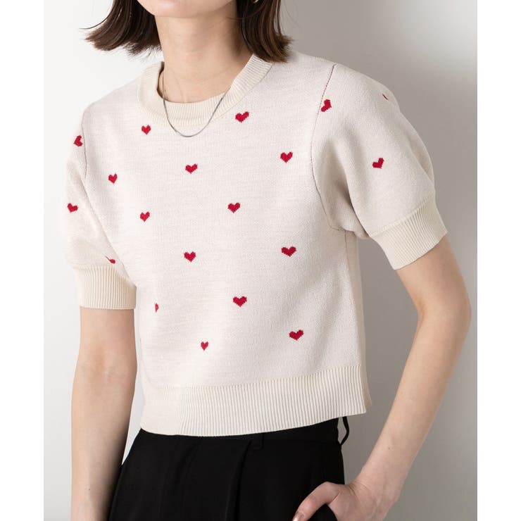 ハート総柄 パフスリーブニット | ad thie | 詳細画像25 