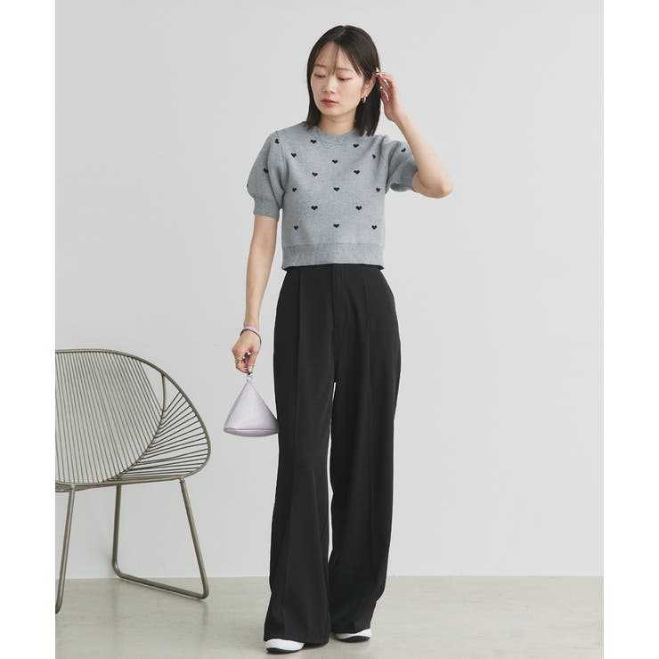 ハート総柄 パフスリーブニット | ad thie | 詳細画像3 