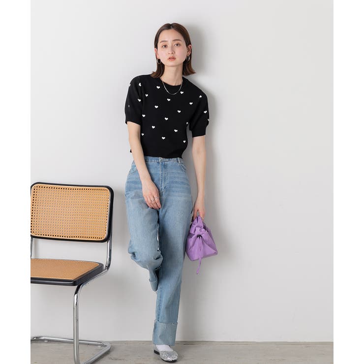 ハート総柄 パフスリーブニット | ad thie | 詳細画像32 