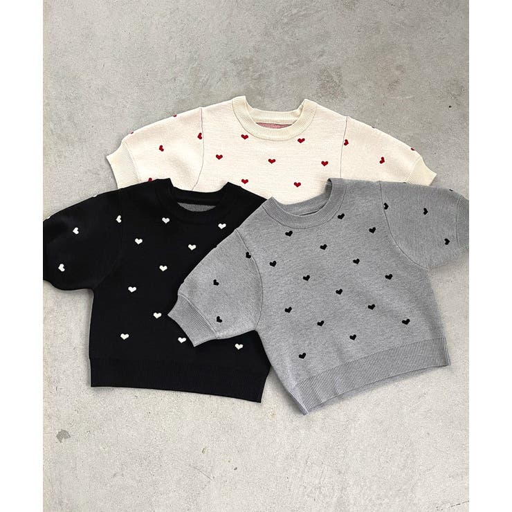 ハート総柄 パフスリーブニット | ad thie | 詳細画像34 