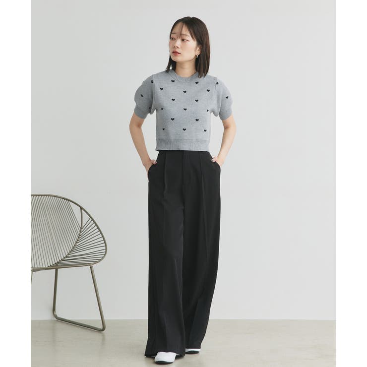 ハート総柄 パフスリーブニット | ad thie | 詳細画像4 