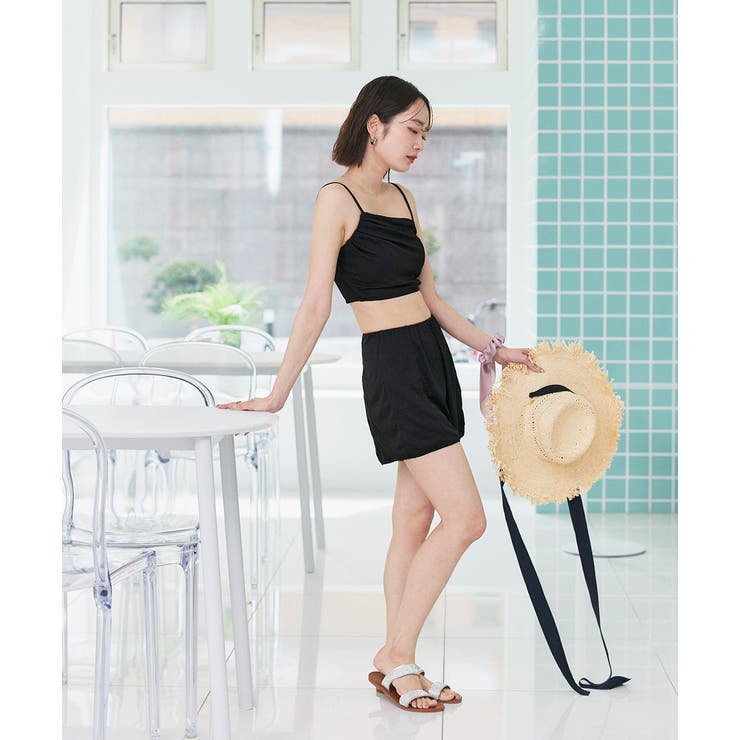 リブ素材スイムウェア3点SET アシンメトリーギャザーデザイン | ad thie | 詳細画像45 