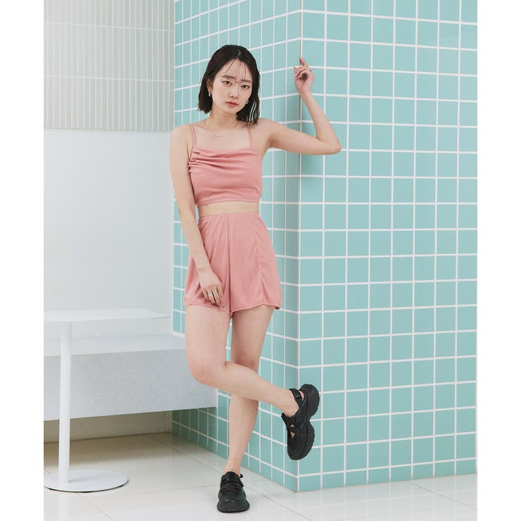 リブ素材スイムウェア3点SET アシンメトリーギャザーデザイン | ad thie | 詳細画像52 