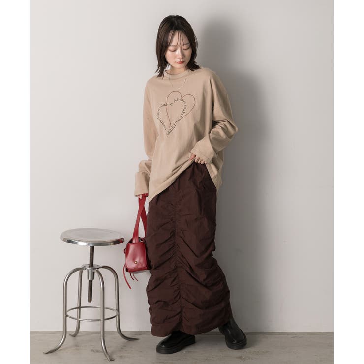 Iライン・ナイロン ギャザーデザインスカート | ad thie | 詳細画像23 