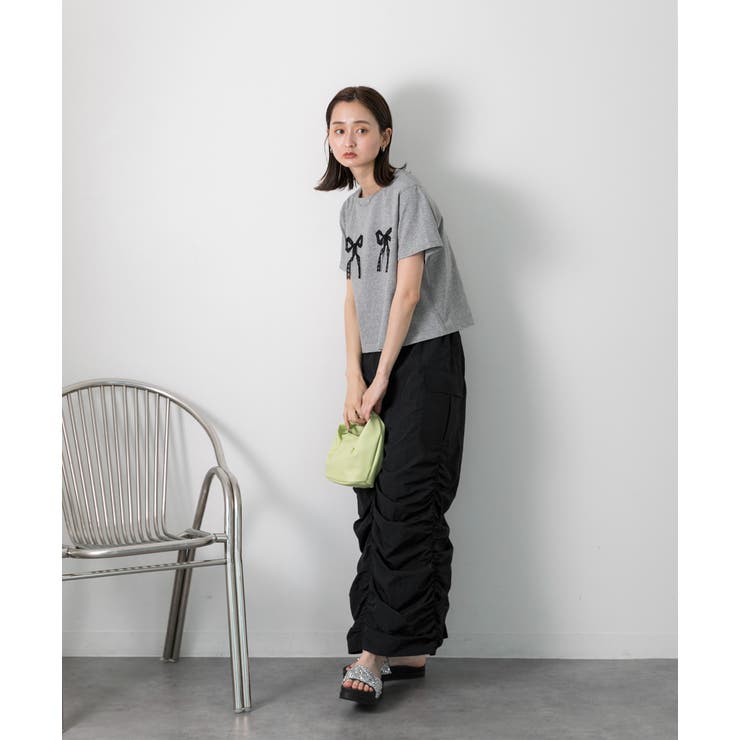 Iライン・ナイロン ギャザーデザインスカート | ad thie | 詳細画像38 