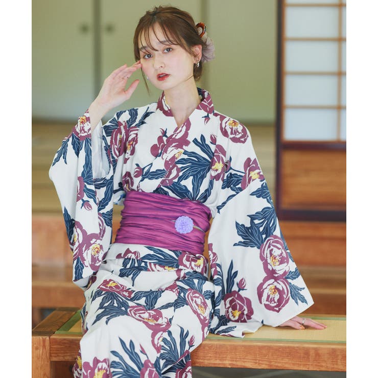 3点セット 2WAY花柄浴衣セットアップ[品番：ADEW0004454]｜ad