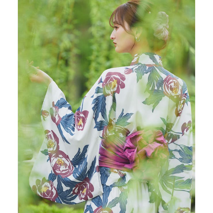 3点セット 2WAY花柄浴衣セットアップ[品番：ADEW0004454]｜ad