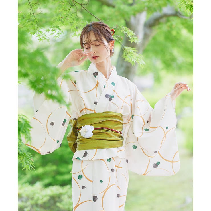 ３点セット ニュアンス柄セパレート２WAY浴衣セット | ad thie | 詳細画像11 