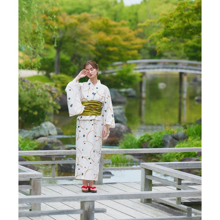 ３点セット ニュアンス柄セパレート２WAY浴衣セット | ad thie | 詳細画像6 