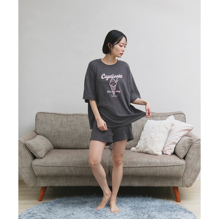 アイスクリームプリント スムースショートパンツルームウェア | ad thie | 詳細画像11 