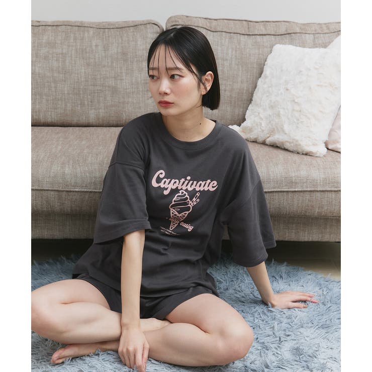 アイスクリームプリント スムースショートパンツルームウェア | ad thie | 詳細画像12 