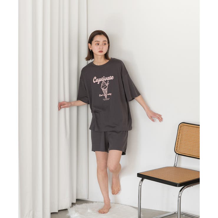 アイスクリームプリント スムースショートパンツルームウェア | ad thie | 詳細画像2 