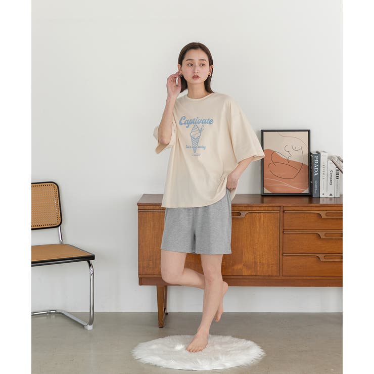 アイスクリームプリント スムースショートパンツルームウェア | ad thie | 詳細画像24 