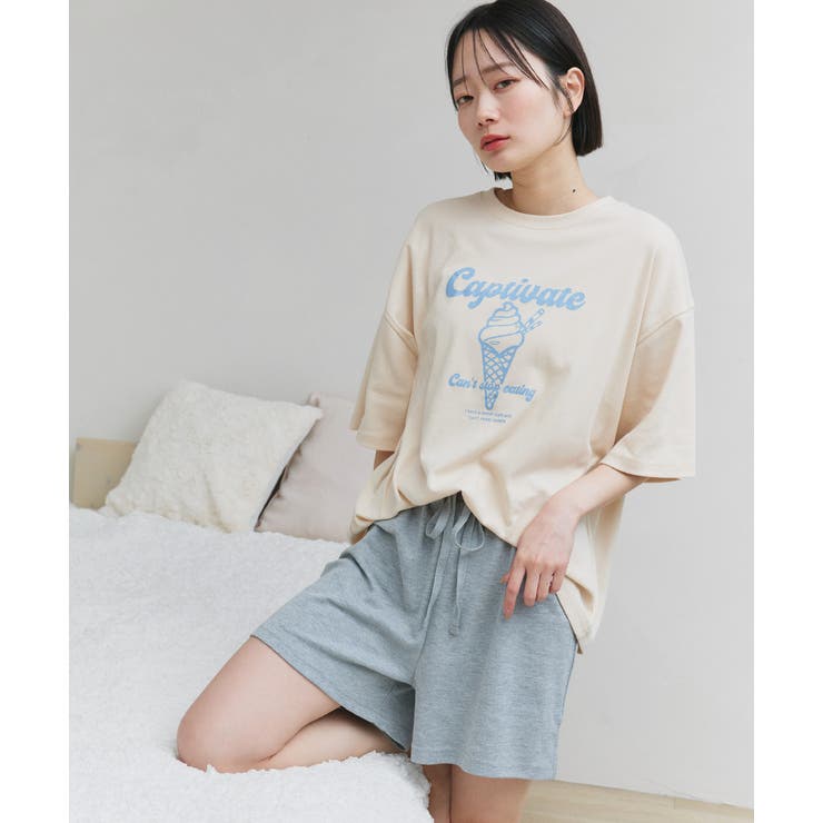 アイスクリームプリント スムースショートパンツルームウェア | ad thie | 詳細画像26 