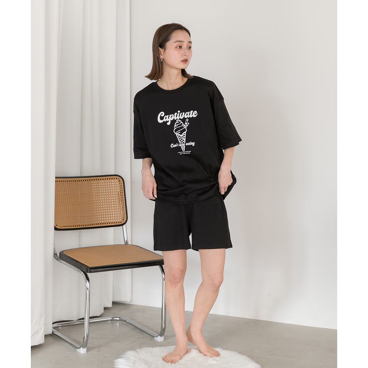 アイスクリームプリント スムースショートパンツルームウェア | ad thie | 詳細画像33 