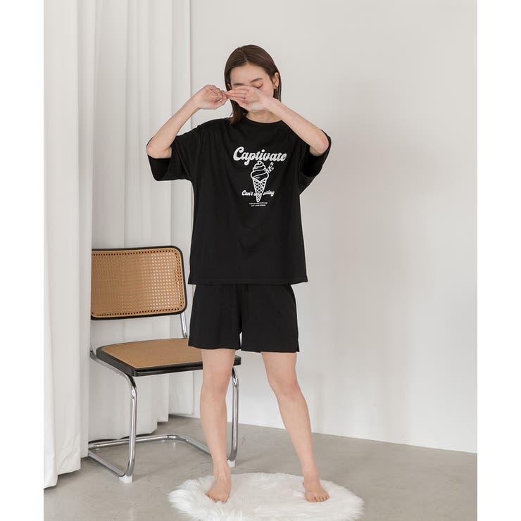 アイスクリームプリント スムースショートパンツルームウェア | ad thie | 詳細画像36 