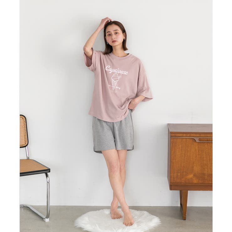 アイスクリームプリント スムースショートパンツルームウェア | ad thie | 詳細画像38 