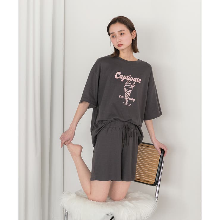 アイスクリームプリント スムースショートパンツルームウェア | ad thie | 詳細画像4 