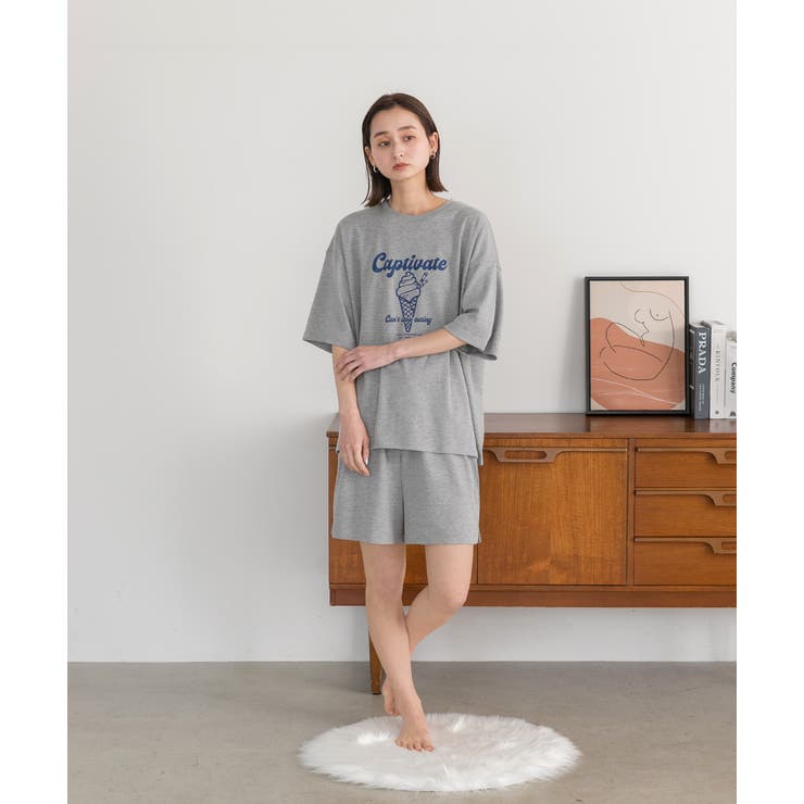 アイスクリームプリント スムースショートパンツルームウェア | ad thie | 詳細画像50 