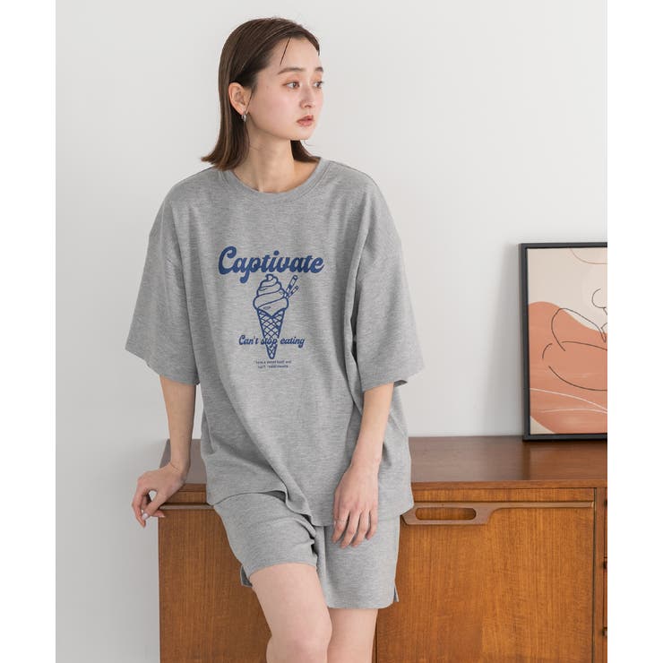 アイスクリームプリント スムースショートパンツルームウェア | ad thie | 詳細画像53 