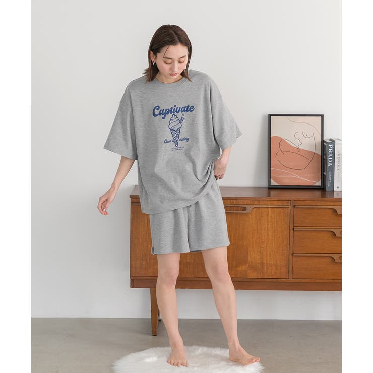 アイスクリームプリント スムースショートパンツルームウェア | ad thie | 詳細画像54 