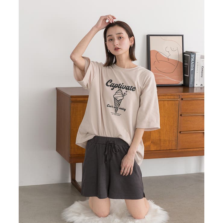 アイスクリームプリント スムースショートパンツルームウェア | ad thie | 詳細画像62 