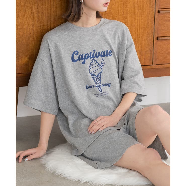 モクグレー×モクグレー | アイスクリームプリント スムースショートパンツルームウェア | ad thie