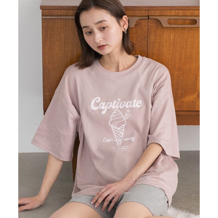 ピンク×モクグレー | アイスクリームプリント スムースショートパンツルームウェア | ad thie