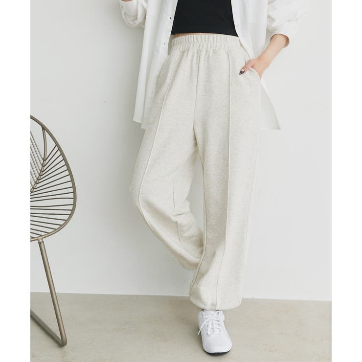 オートミール | ピンタック スエットジョガーパンツ | ad thie