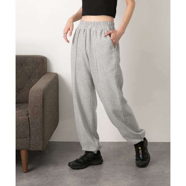 モクグレー | ピンタック スエットジョガーパンツ | ad thie