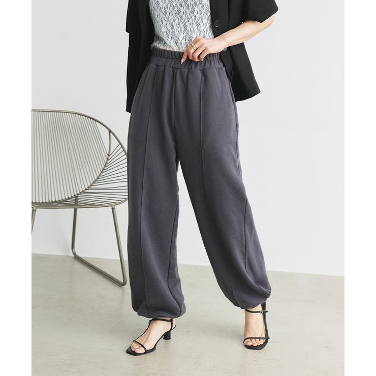 チャコール | ピンタック スエットジョガーパンツ | ad thie