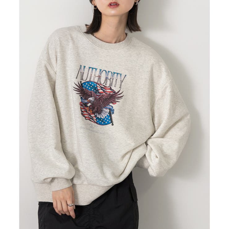 オートミール | ヴィンテージ柄 ビッグプルオーバー | ad thie