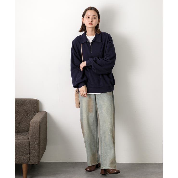 襟付き・ハーフジップ プルオーバー | ad thie | 詳細画像12 